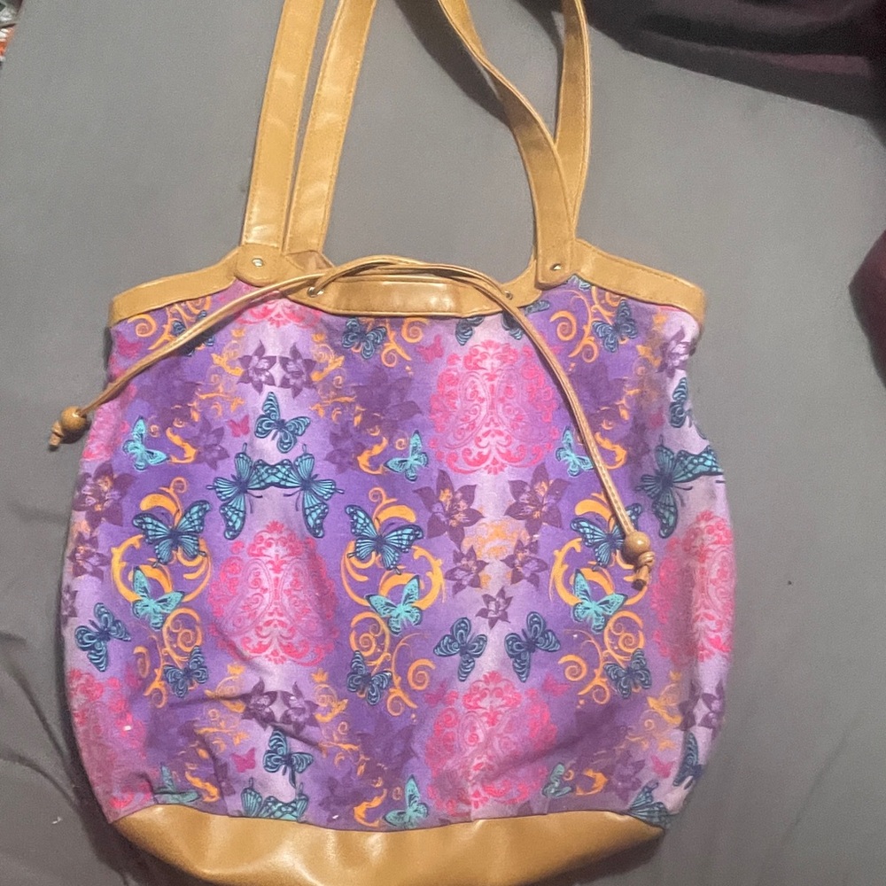 Colorful Butterfly Print Tote Bag
